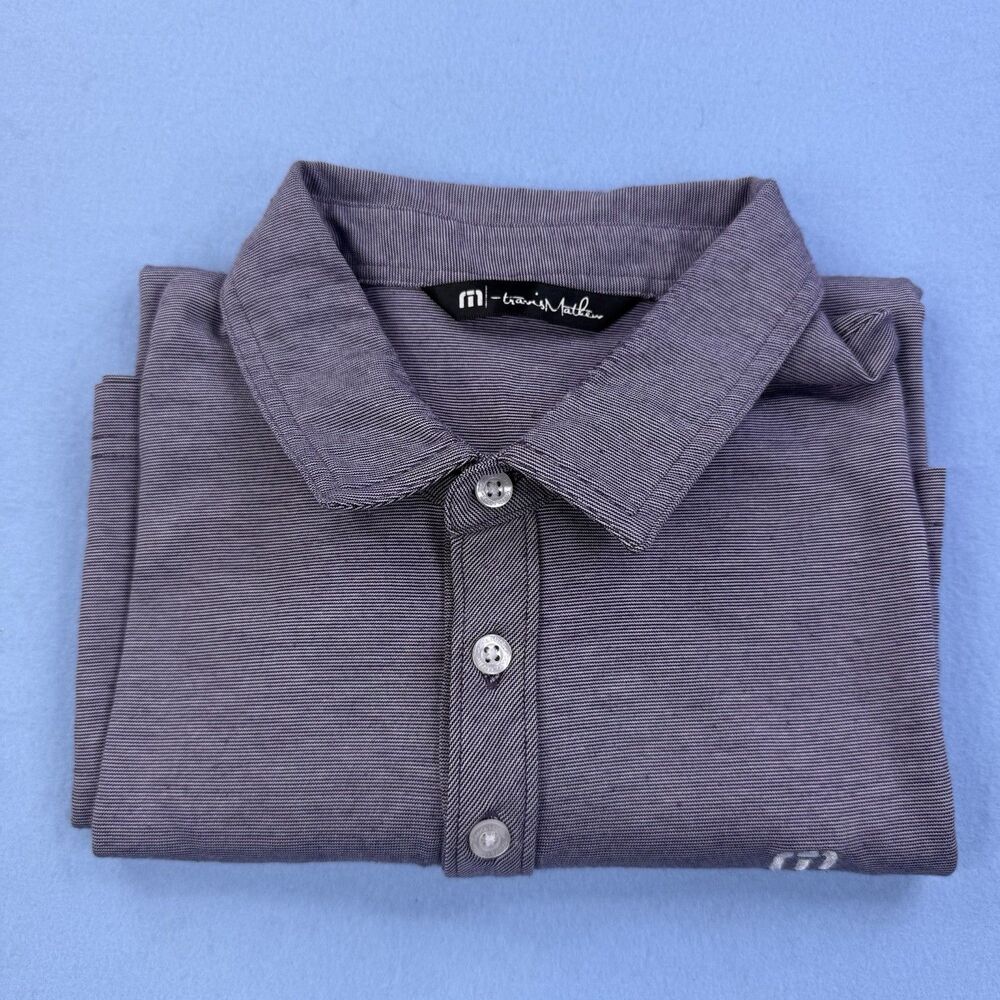 Travis Mathew Men's Golf Performance Polo Light Purple/Gray Size L 1188